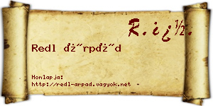 Redl Árpád névjegykártya